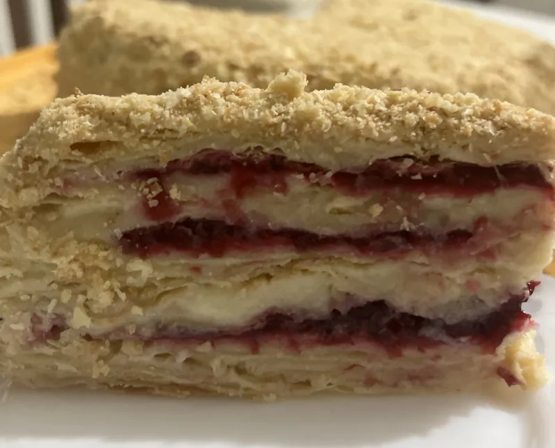 Napoleon with cherries